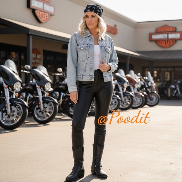 GALITA Fabulous stud detailed Jean jacket S M L - Picture 3 of 9